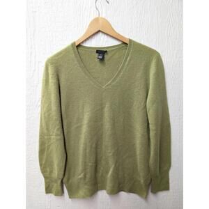 Only Mine V-neck 2-Ply 100%  Cashmere Sweater Quiet Luxury Preppy Size Large